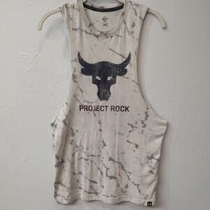 Under Armour Project Rock TankTop Brahma Bull Mens Sz Small Gym Workout Festival